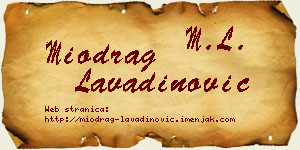 Miodrag Lavadinović vizit kartica